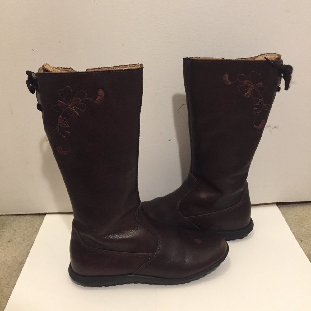 Girls Naturino leather brown boots